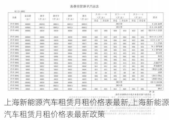 上海新能源汽车租赁月租价格表最新,上海新能源汽车租赁月租价格表最新政策-第2张图片-苏希特新能源