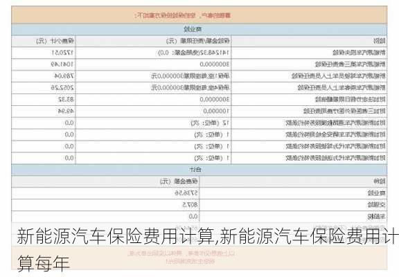 新能源汽车保险费用计算,新能源汽车保险费用计算每年-第2张图片-苏希特新能源