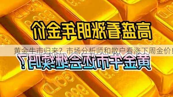 黄金牛市归来？市场分析师和散户看涨下周金价！-第2张图片-苏希特新能源