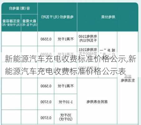 新能源汽车充电收费标准价格公示,新能源汽车充电收费标准价格公示表-第3张图片-苏希特新能源