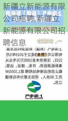 新疆立新能源有限公司招聘,新疆立新能源有限公司招聘信息