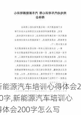 新能源汽车培训心得体会200字,新能源汽车培训心得体会200字怎么写