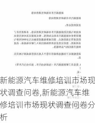 新能源汽车维修培训市场现状调查问卷,新能源汽车维修培训市场现状调查问卷分析-第3张图片-苏希特新能源