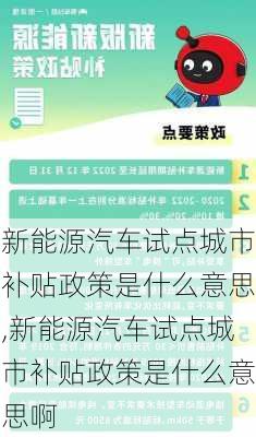 新能源汽车试点城市补贴政策是什么意思,新能源汽车试点城市补贴政策是什么意思啊