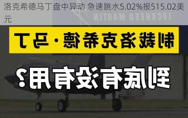 洛克希德马丁盘中异动 急速跳水5.02%报515.02美元