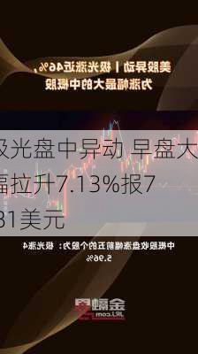 极光盘中异动 早盘大幅拉升7.13%报7.81美元