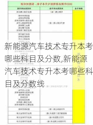 新能源汽车技术专升本考哪些科目及分数,新能源汽车技术专升本考哪些科目及分数线-第2张图片-苏希特新能源