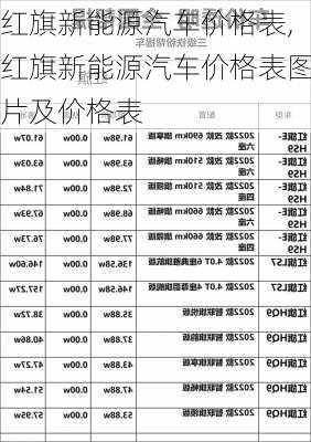 红旗新能源汽车价格表,红旗新能源汽车价格表图片及价格表-第2张图片-苏希特新能源