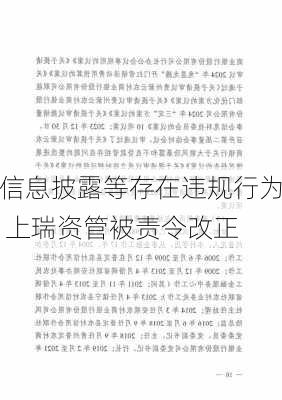 信息披露等存在违规行为 上瑞资管被责令改正-第3张图片-苏希特新能源